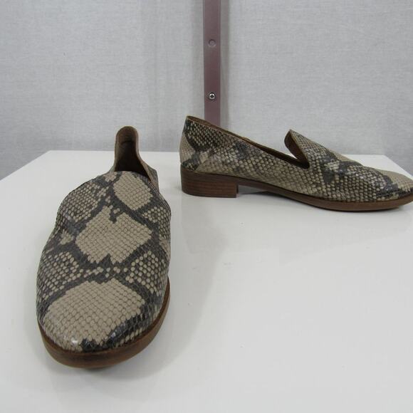 Lucky Brand Size 9 Snake Cut-Out Side Cahill Almond Toe Slip On Leather Flats - Picture 8 of 13